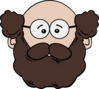 Balding Man With Mustache And Beard Clip Art